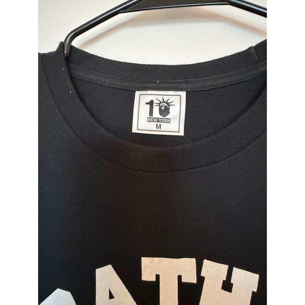 A Bathing Ape BAPE Mens Black Graphic Logo T-Shirt Short Sleeve Crew Neck L - Picture 2 of 3